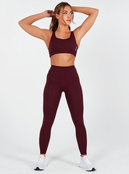 Lux High Waisted Leggings - Maroon 1413