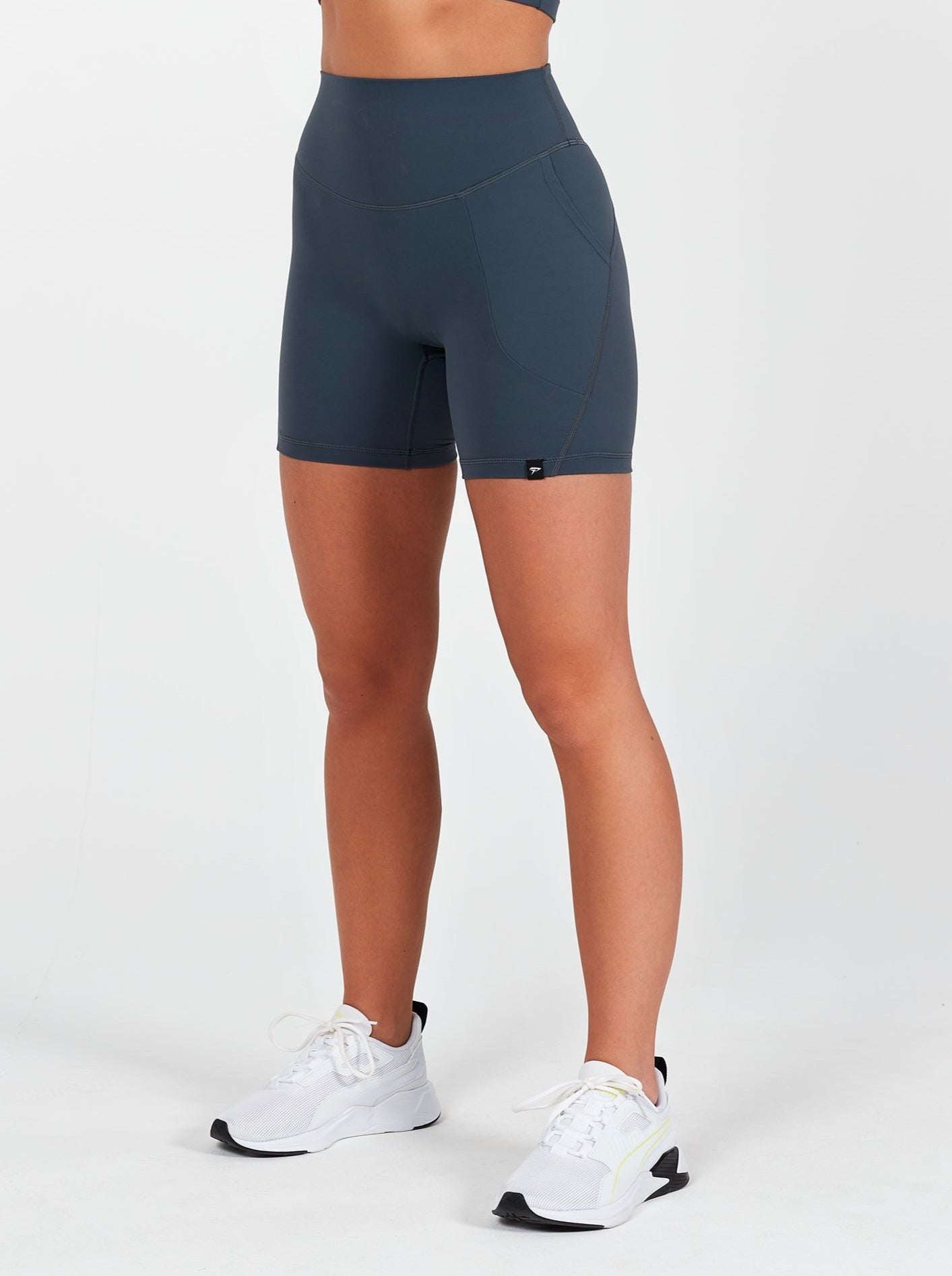 Lux High Waisted Shorts - Anchor Grey