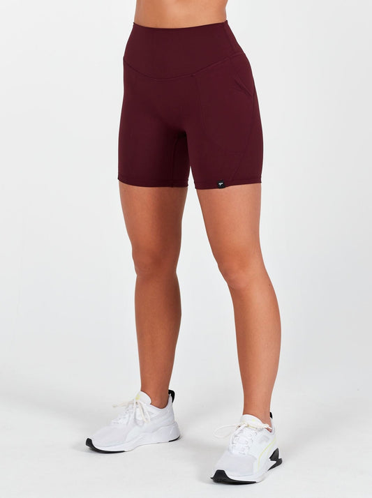 Lux High Waisted Shorts - Maroon 1413