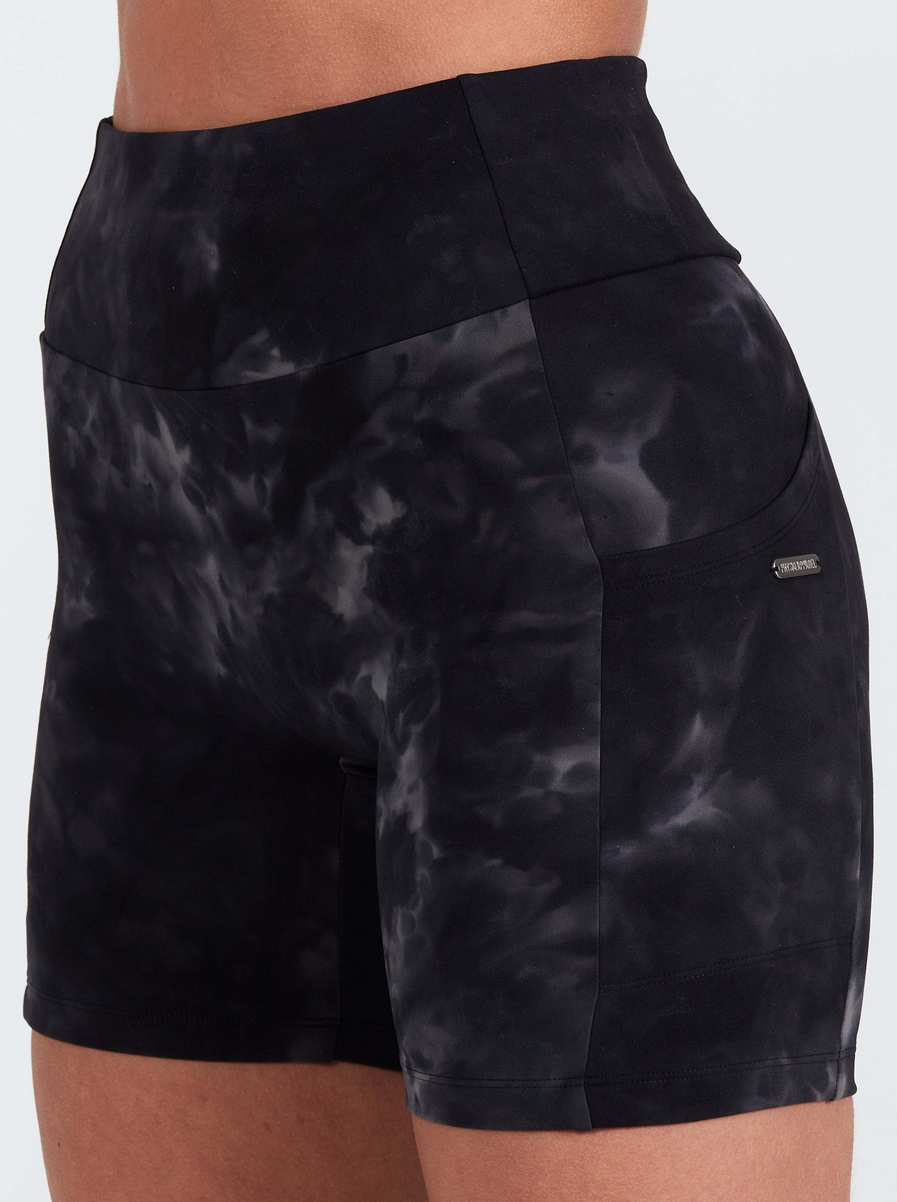 Cosmic Tie Dye Shorts - Midnight Black